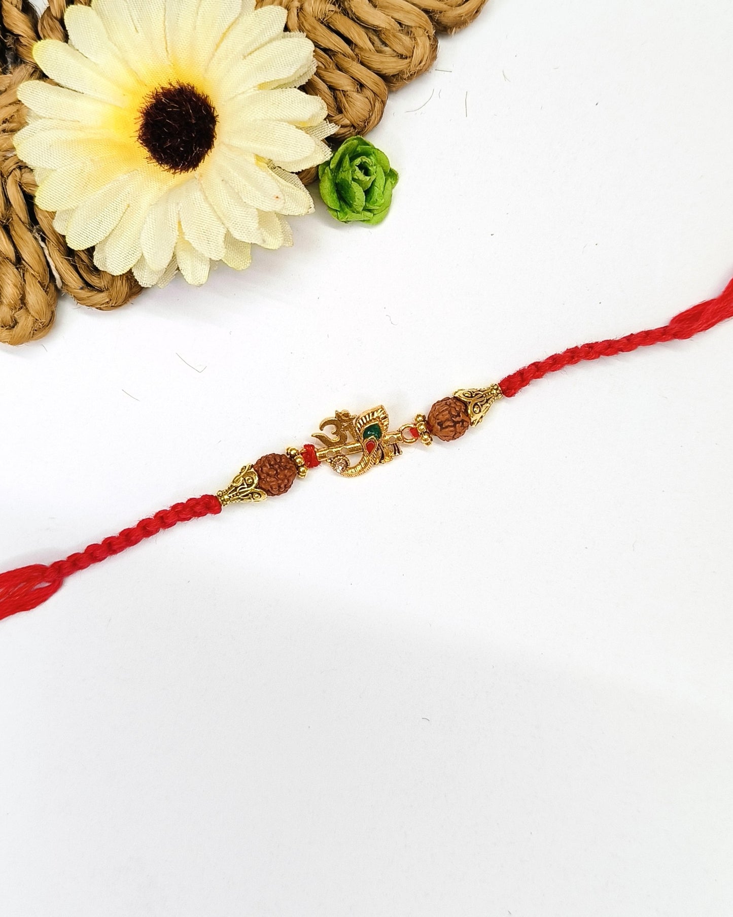 OM FLUTE FEATHER BHAI RAKHI