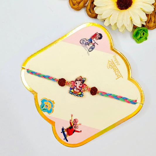 GANPATI COLOURFUL THRED KIDS RAKHI