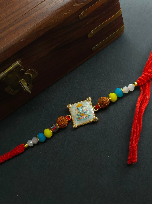 GANPATI MATHER OF PEARL BHAI KNOTTED RAKHI