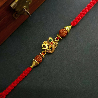OM FLUTE FEATHER BHAI RAKHI