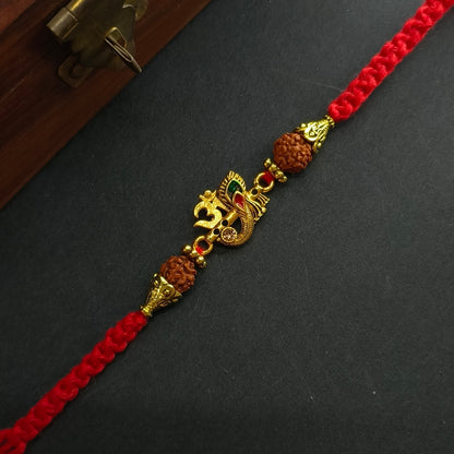 OM FLUTE FEATHER BHAI RAKHI