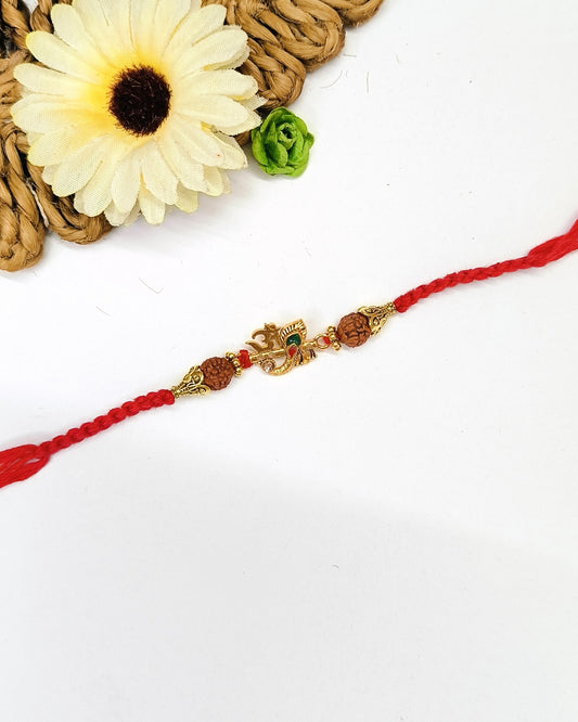 OM FLUTE FEATHER BHAI RAKHI